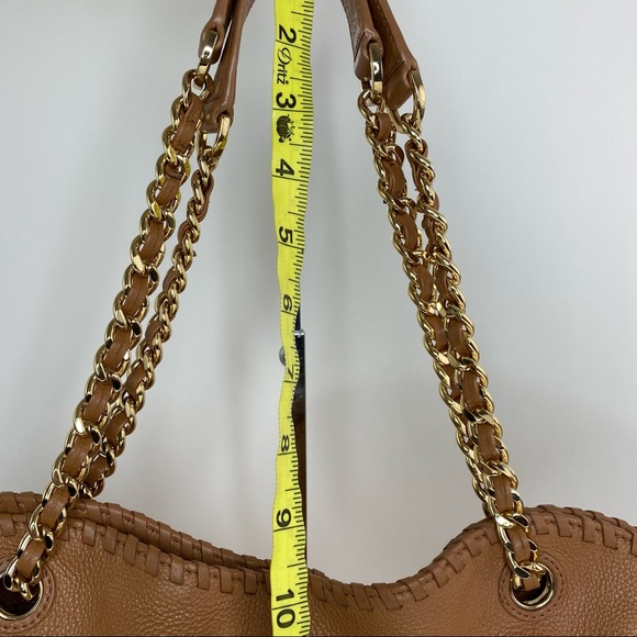 Tory Burch Bombé Slouchy Camel Leather Tote Bag - Picture 4 of 15